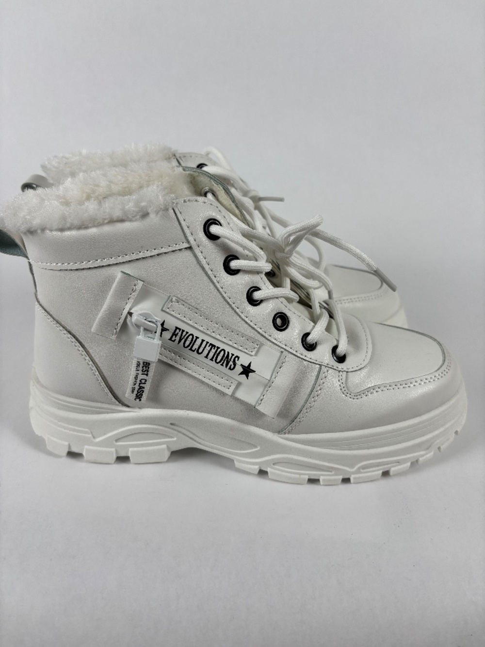 Evolutions, White Ankle Sneaker/Boot, Fashion Evolutions Best Classic, 8.5-EU39